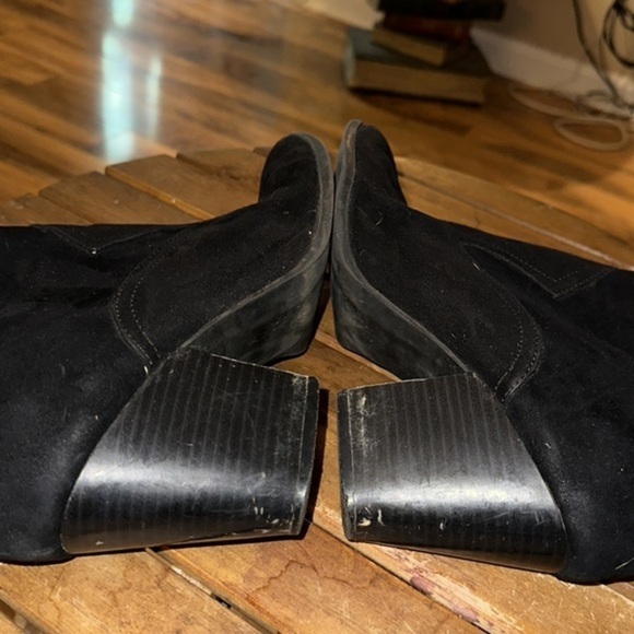 Divided by H &M Black Suede zipped Cowgirl Ankle Boots - GUC - size 10 - Picture 9 of 9